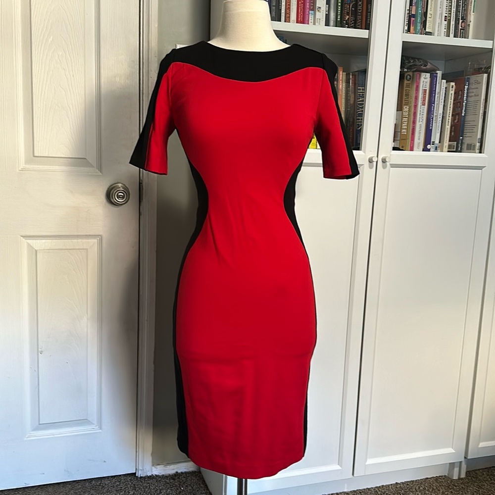Black & Red Midi dress -  NUE By Shani